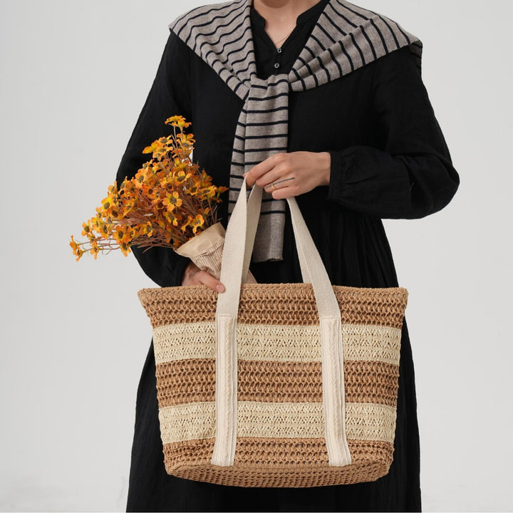 Strandtasche aus nachhaltigem Naturmaterial mit strukturierter Oberfläche Skanto