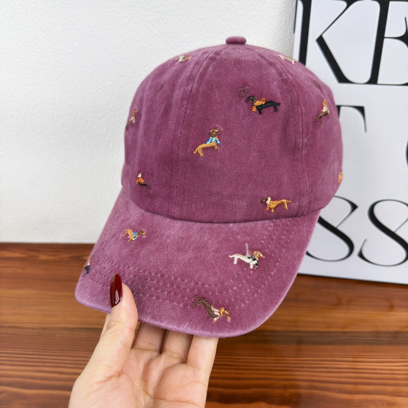 Unisex Bestickte Baseballkappe mit Hundemotiv Skanto