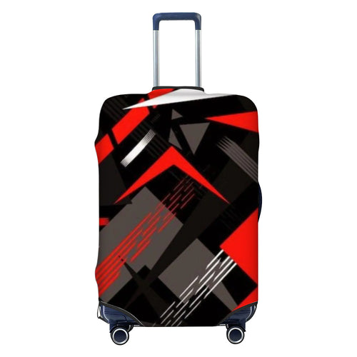 Unisex nicht-elastische Kofferhülle mit geometrischem Muster, Stretch-Polyester-Spandex-Hülle, Reißverschlussöffnung und rutschfester Innenbefestigung für Trolley Skanto