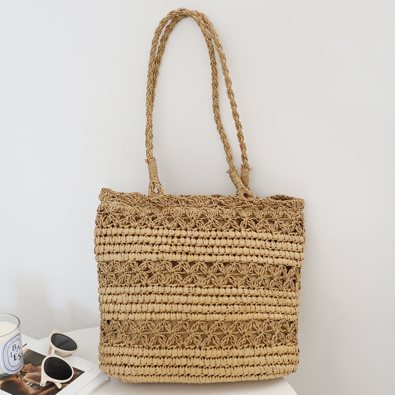 Handgeknüpfte Strandtasche im modernen Netzdesign Skanto