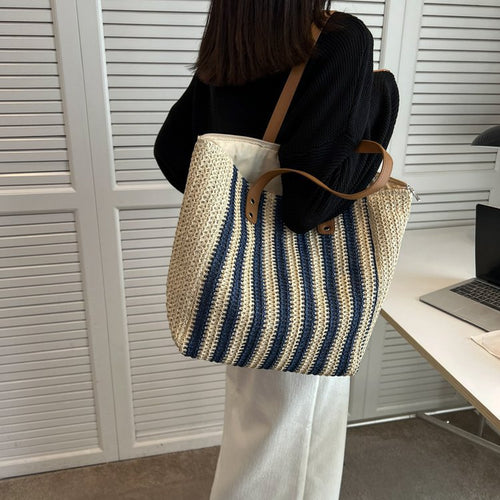 Geräumige Shopper-Tasche mit Lederakzenten Skanto