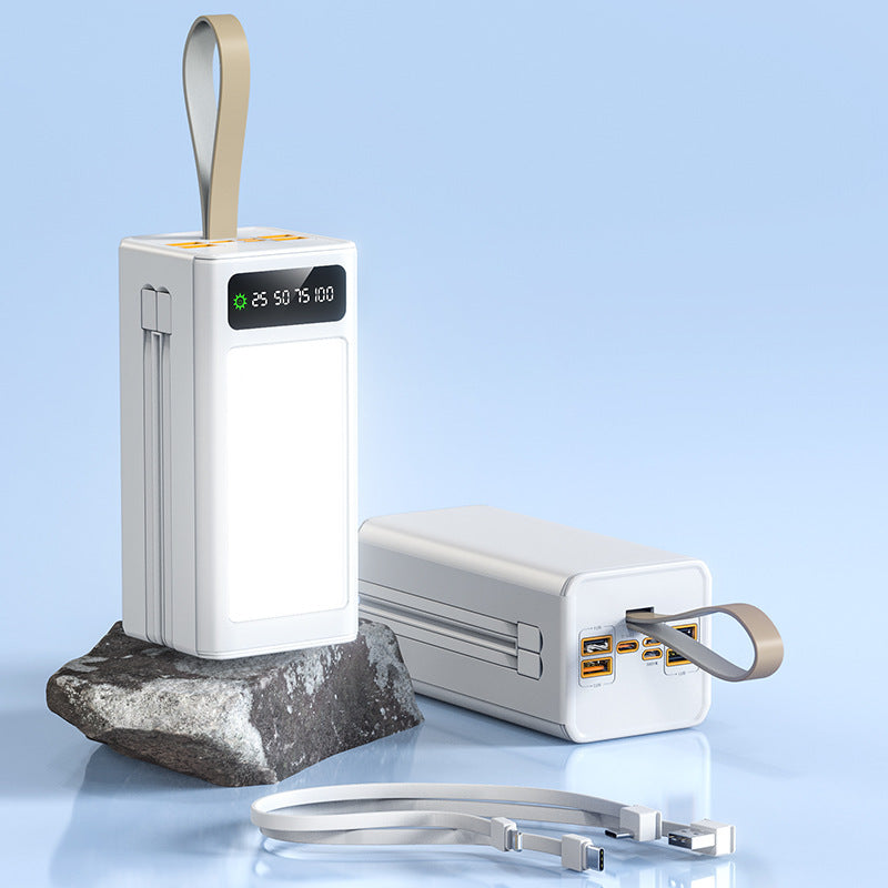 Modernste Powerbank mit integrierter LED-Beleuchtung und multifunktionalem Kabelsystem Skanto