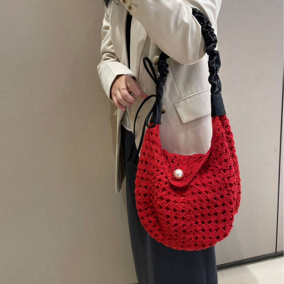Handgeknüpfte vielseitige Tasche mit eleganten Perlenverzierungen Skanto