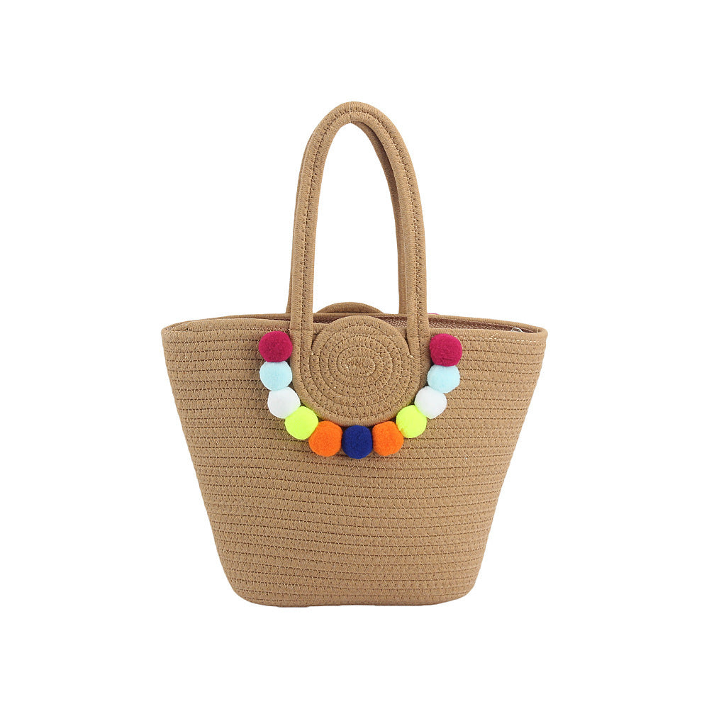 Strandtasche mit fröhlichen Pom-Poms Skanto