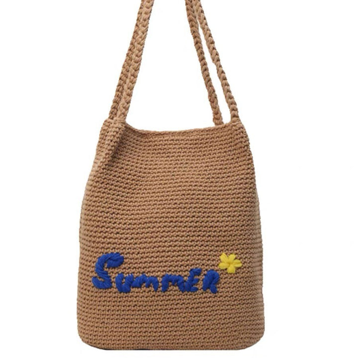 Handgeknüpfte Tragetasche mit hellem Sommerdesign Skanto