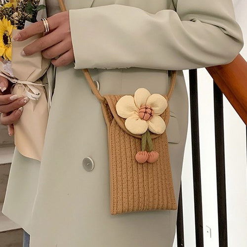 Schultertasche mit Blumenmuster Skanto