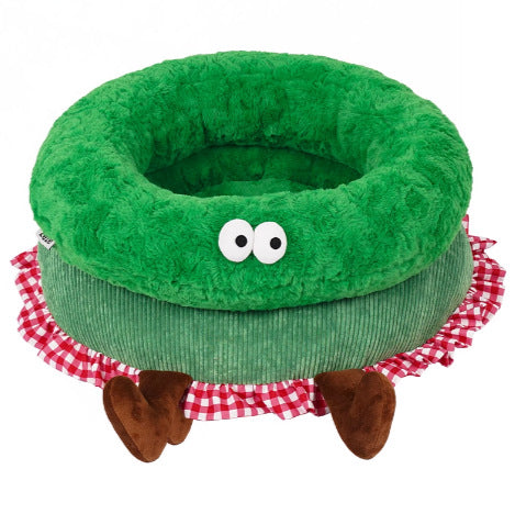 Flauschiges Frosch-Themen-Hundebett