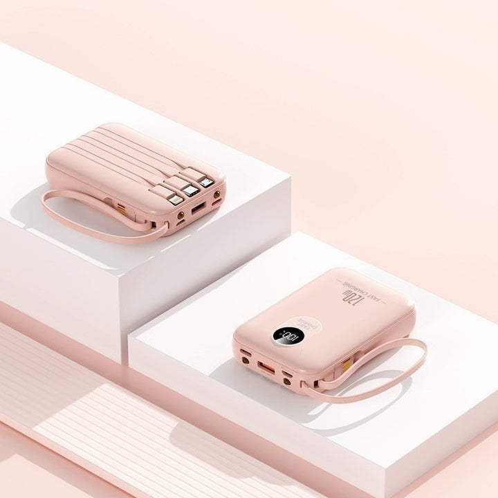 Tragbare Powerbank mit mehreren Ladeanschlüssen und Digitalanzeige Skanto