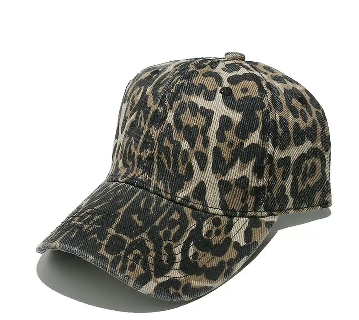 Damen stylische Baseballkappe mit Animal-Print Skanto