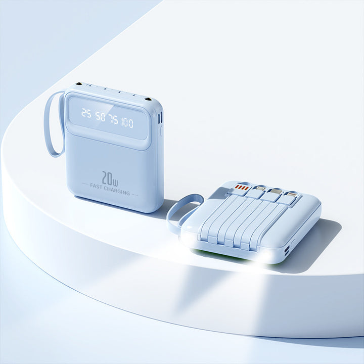Tragbare Powerbank mit multifunktionaler Schnellladefunktion und Digitalanzeige Skanto