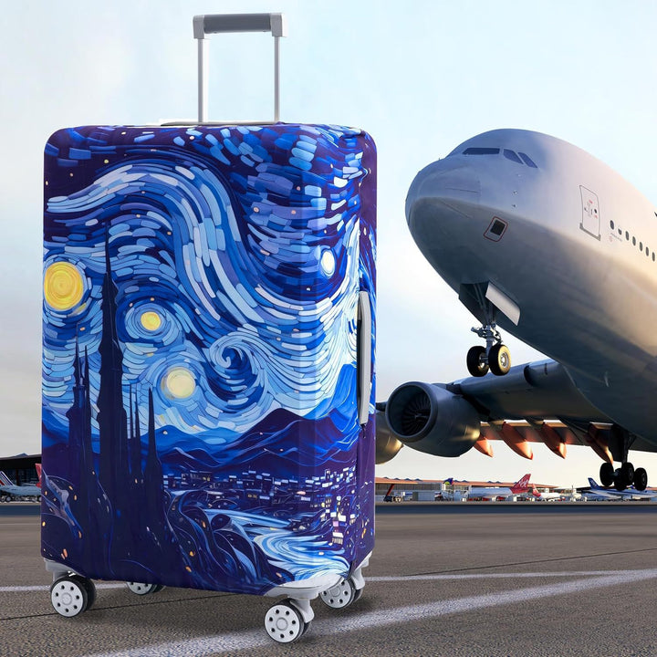 Unisexer nicht-elastischer Kofferbezug mit Weltreisemotiv für Hartschalen-Trolley und Spinner Skanto