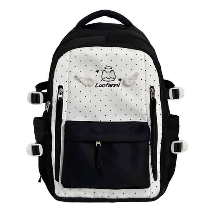 Stylischer Polka-Dot-Rucksack Skanto mit mehreren Fächern