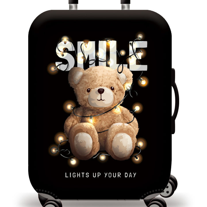 Skanto Unisex Kinder-Trolley-Koffer mit niedlichem Teddybär-Design, Hartschale, Teleskopgriff und vier drehbaren Rollen Skanto