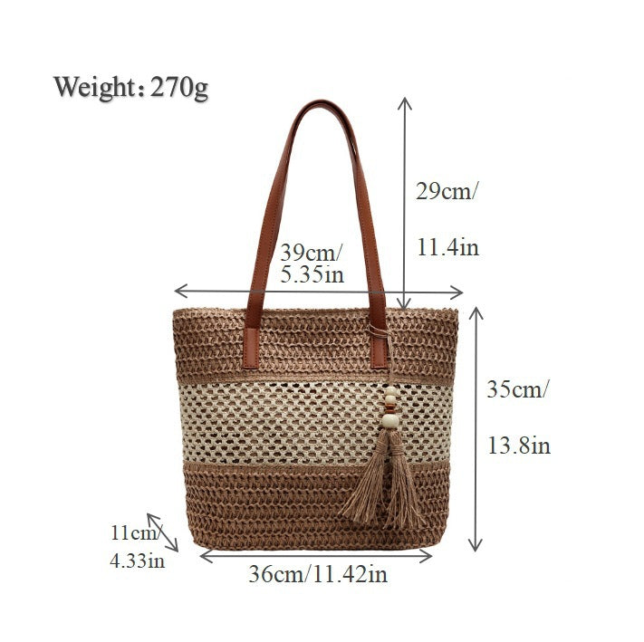 Strandtasche mit dekorativem Quastenanhänger Skanto