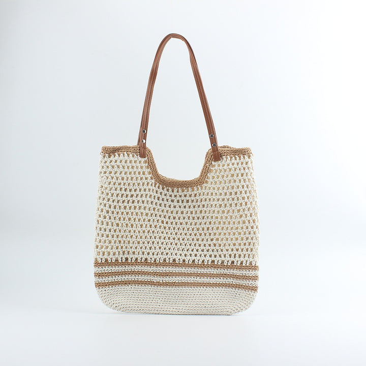 Handgemachte Designer-Strandtasche mit stabilen Ledergriffen Skanto