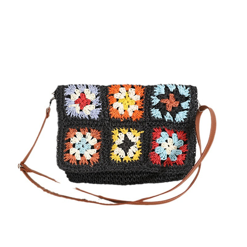 Moderne Umhängetasche mit farbenfrohem Häkelmuster Skanto