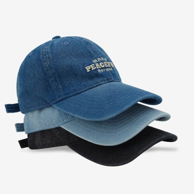 Damen Denim-Cap im Used-Look, bestickt, Skanto