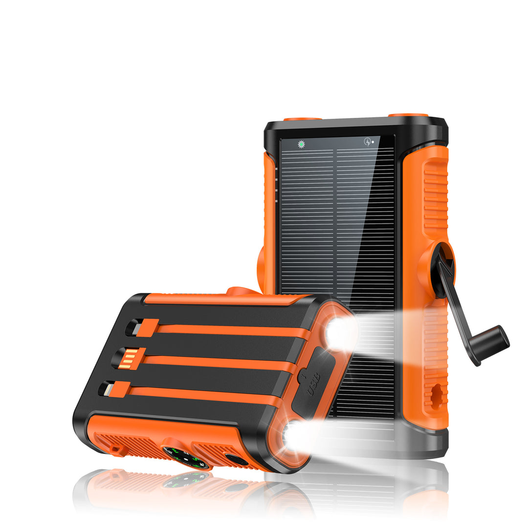 Tragbare Solar-Powerbank mit integriertem Handkurbel-Ladegerät Skanto