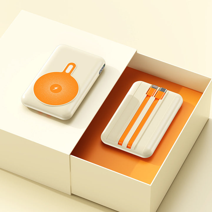 Tragbare Powerbank mit integrierter Schnelllade- und kabelloser Ladefunktion Skanto