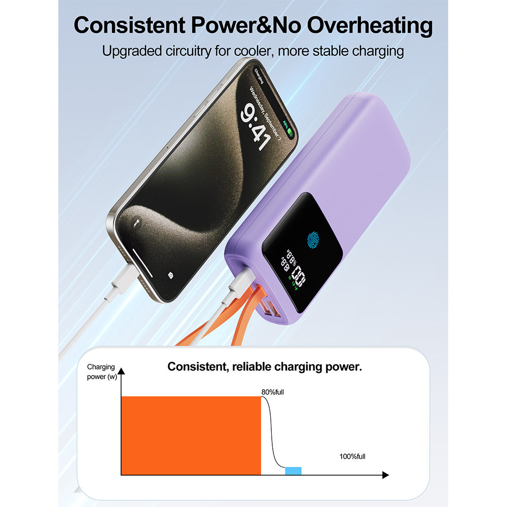 Powerbank mit integriertem LED-Display und Smart-Schnellladeanschluss Skanto