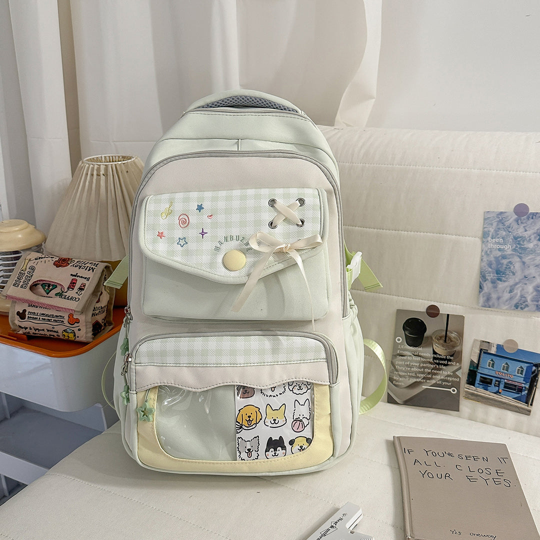 Stylischer Karo-Schulrucksack