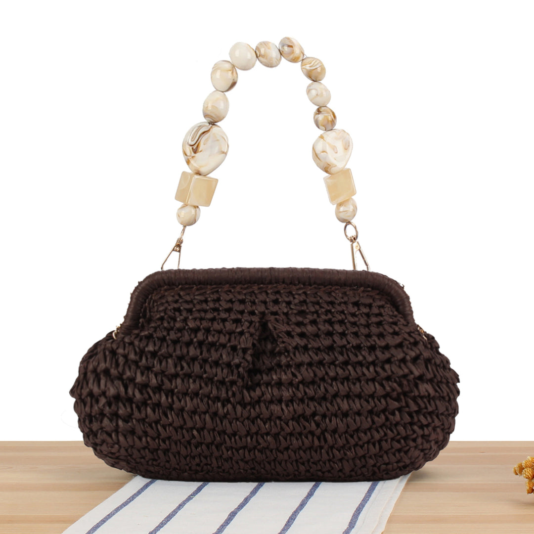 Korbtasche mit eleganten Holzdetails Skanto