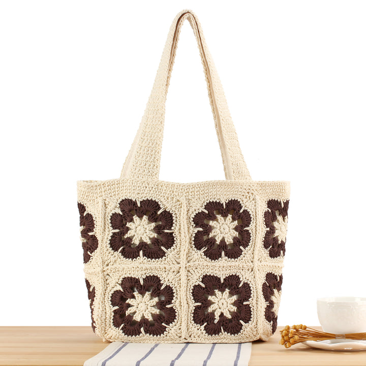 Handgeknüpfte Tragetasche mit Blumendesign Skanto
