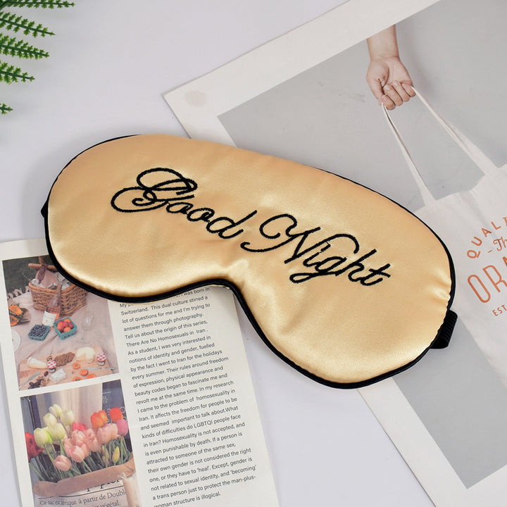 Unisex Skanto Bestickte Kontur-Schlafmaske mit dekorativer Schriftstickerei und verstellbarem Gummiband