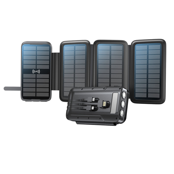 Solar-Powerbank mit kabelloser Ladefunktion von Skanto