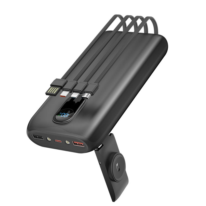 Powerbank mit integrierten Ladekabeln und LCD-Bildschirm Skanto