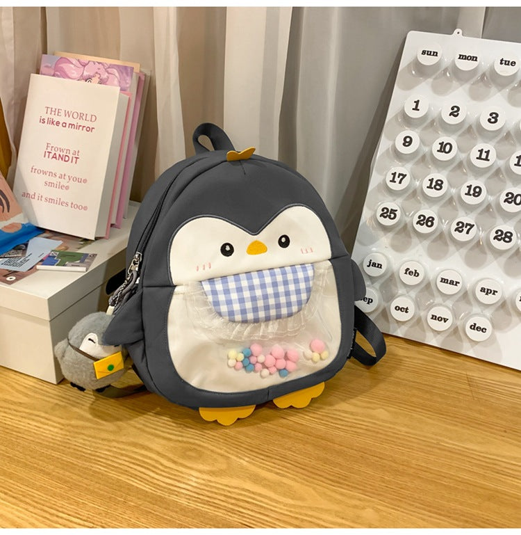 Niedlicher Mini-Schulrucksack für Kinder mit Pinguin-Motiv