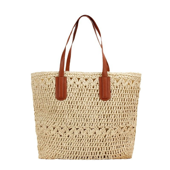 Natürliche Strandtasche mit robusten Ledergriffen Skanto