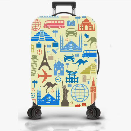 Unisex robuster Hartschalen-Trolley mit nostalgischem Eisenbahn-Collage-Print, 360-Grad-Schwenkrollen und ausziehbarem Teleskopgriff Skanto