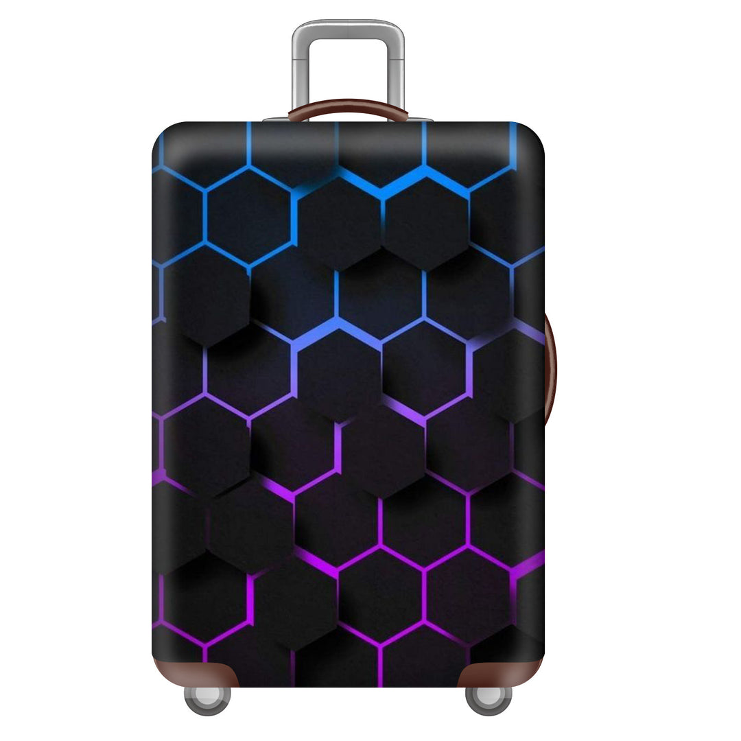 Unisex großer Hartschalenkoffer mit robustem Trolleygriff und elastischem Design-Schutzüberzug im Superhelden-Design Skanto