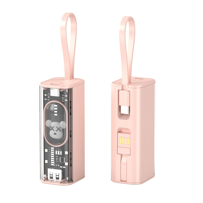 Tragbare Powerbank mit integriertem Ladekonzept und praktischem Tragegurt Skanto