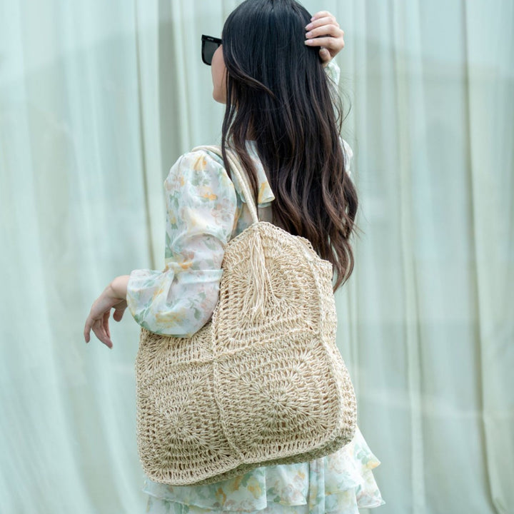 Geflochtene Oversized Strandtasche Skanto