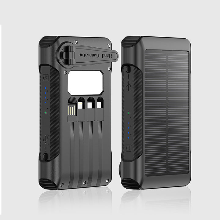 Solarbetriebene Powerbank mit mehreren Ladeanschlüssen und LED-Anzeige Skanto