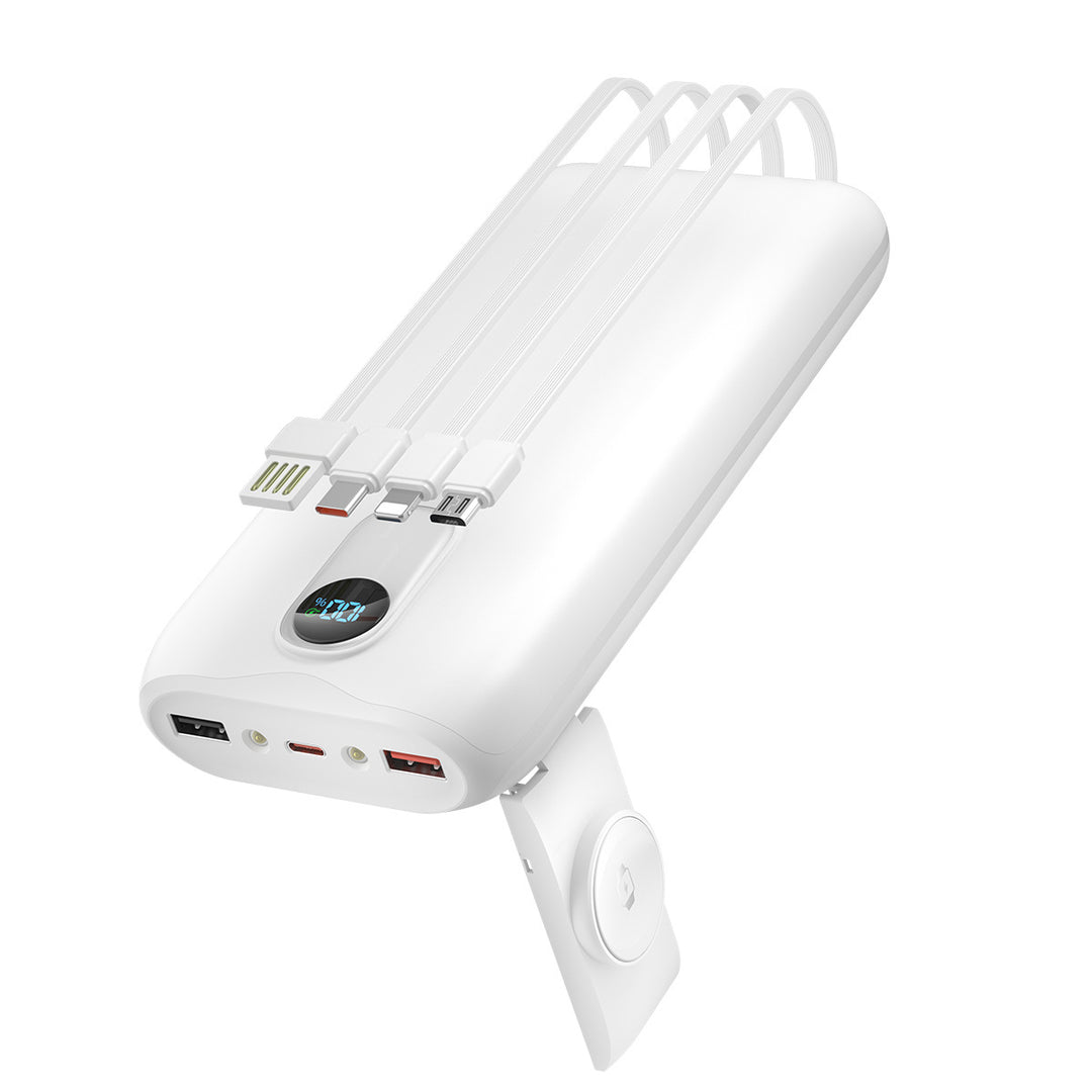 Powerbank mit integrierten Ladekabeln und LCD-Bildschirm Skanto