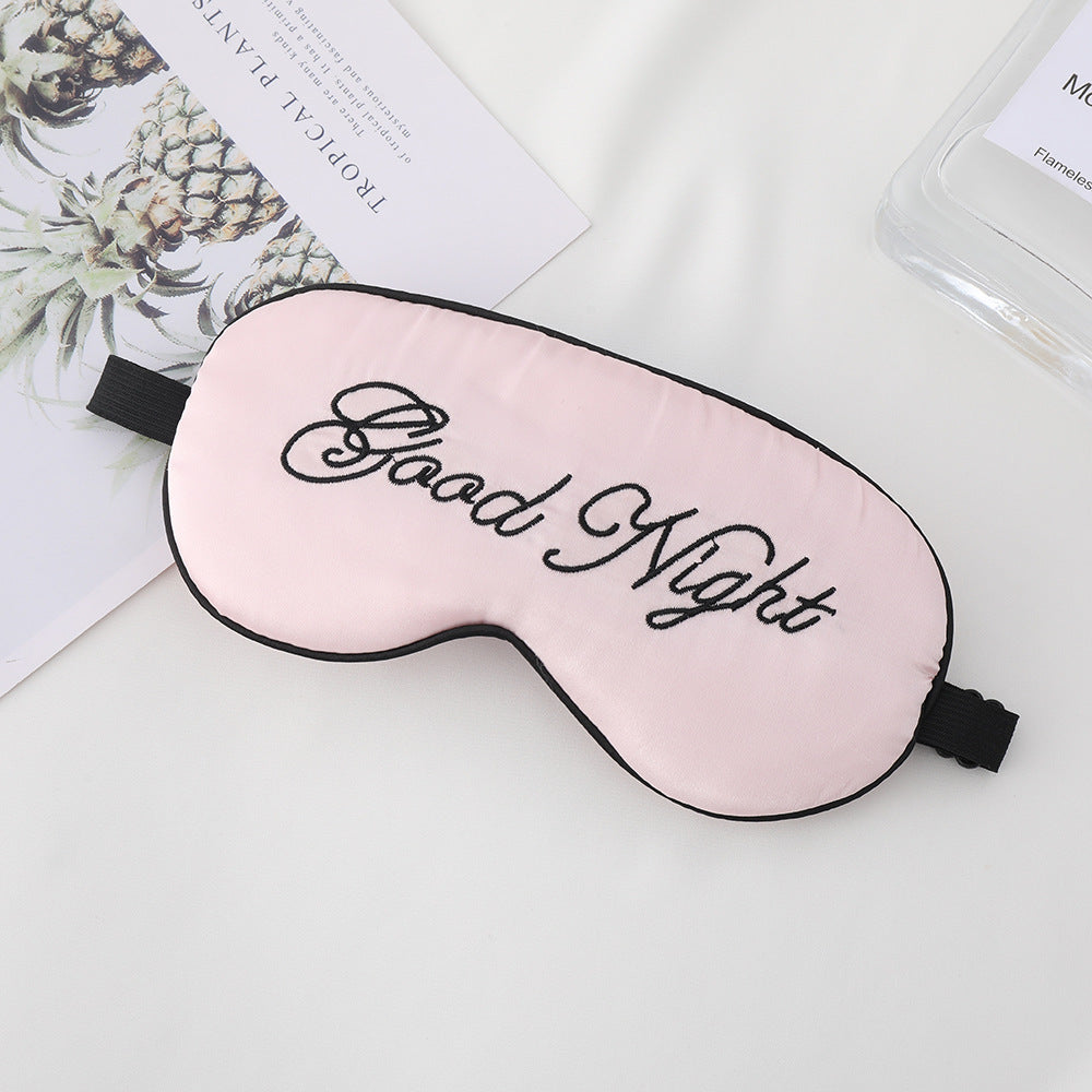 Unisex Skanto Bestickte Kontur-Schlafmaske mit dekorativer Schriftstickerei und verstellbarem Gummiband