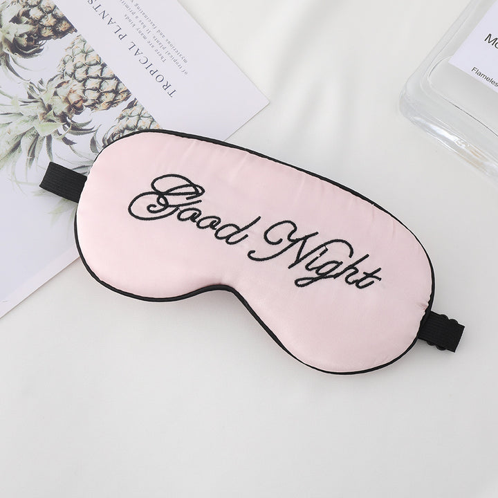 Unisex Skanto Bestickte Kontur-Schlafmaske mit dekorativer Schriftstickerei und verstellbarem Gummiband