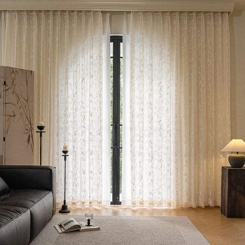 WoLace Bestickter transparenter Vorhang Skanto