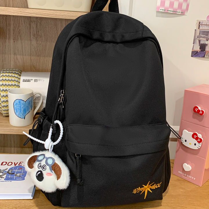 Klassischer Schulrucksack aus Stoff mit Reißverschluss