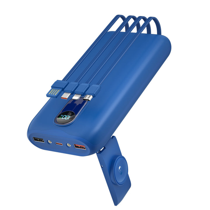 Powerbank mit integrierten Ladekabeln und LCD-Bildschirm Skanto