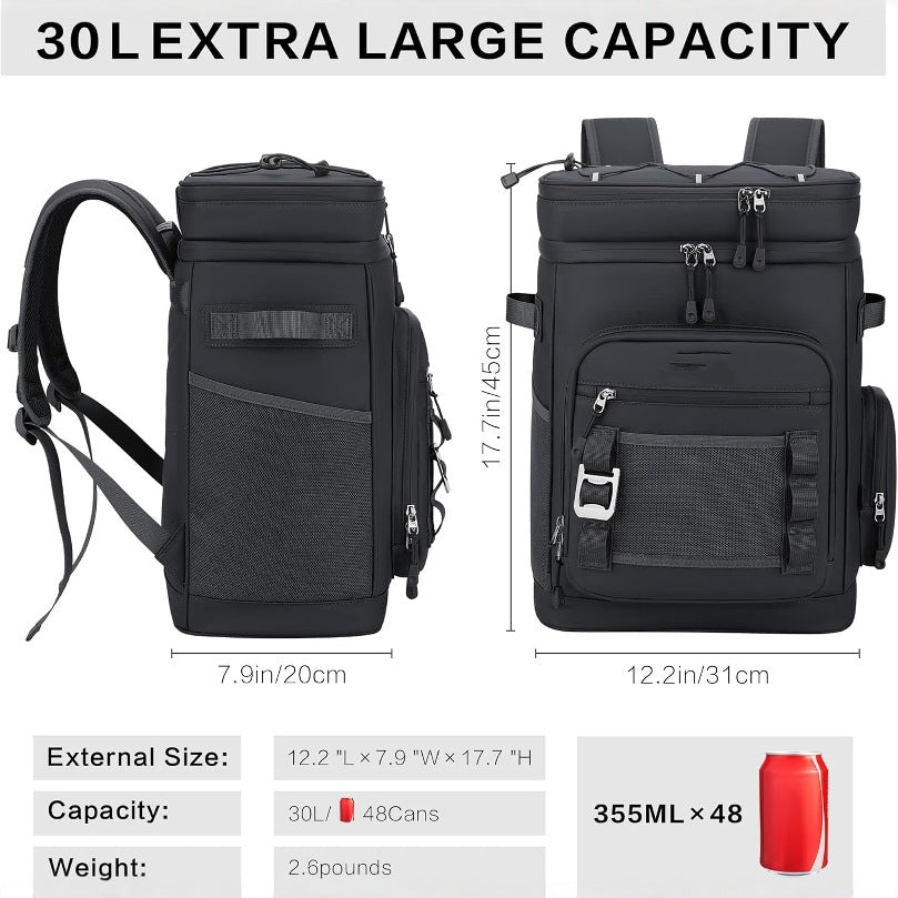 Unisex isolierter Essens- und Kühlrucksack mit mehreren Taschen, gepolsterten Trägern und wasserabweisender Beschichtung Skanto