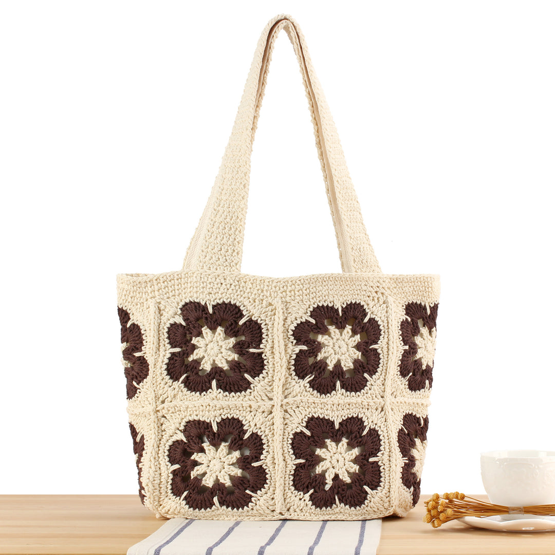 Handgeknüpfte Tragetasche mit Blumendesign Skanto