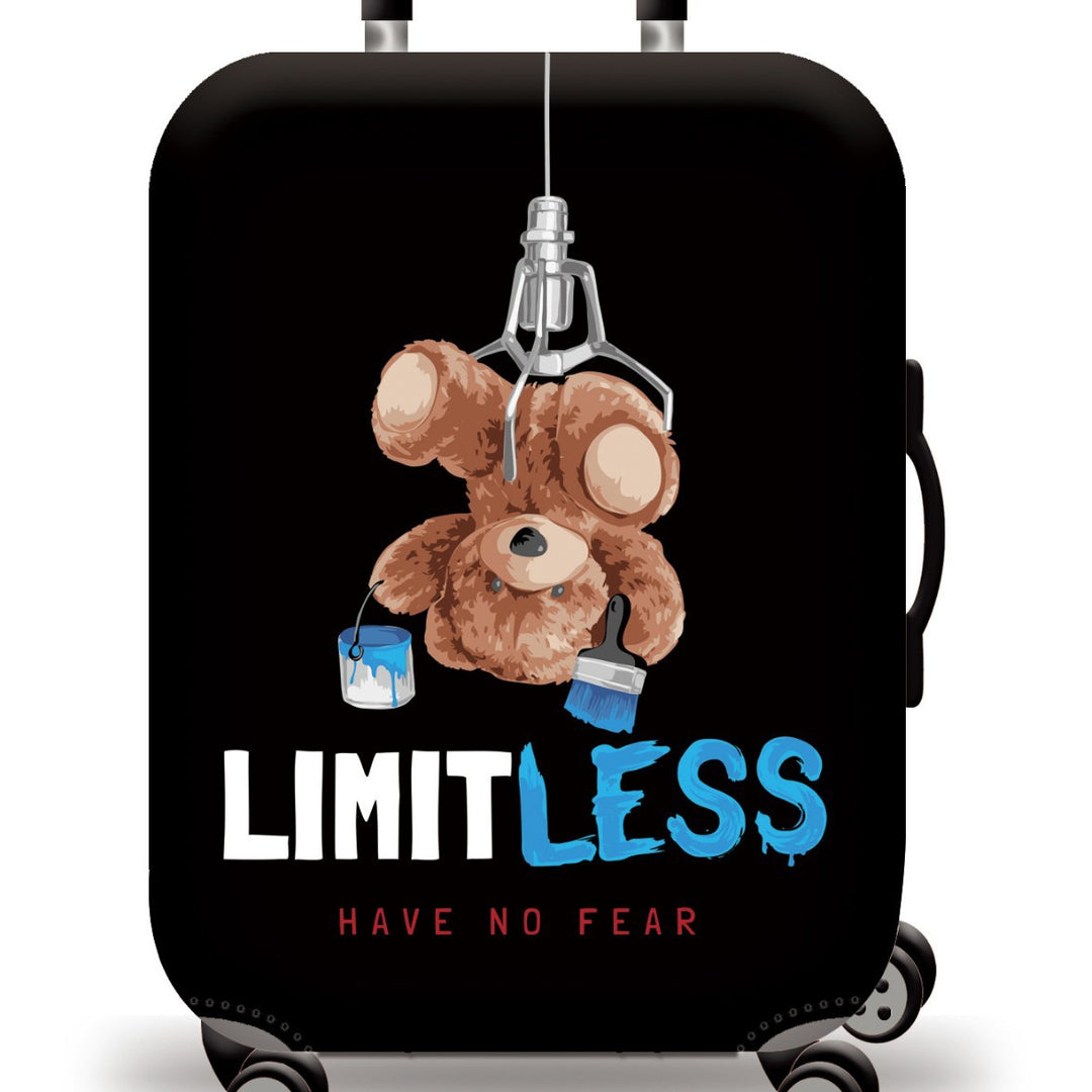 Skanto Unisex Kinder-Trolley-Koffer mit niedlichem Teddybär-Design, Hartschale, Teleskopgriff und vier drehbaren Rollen Skanto