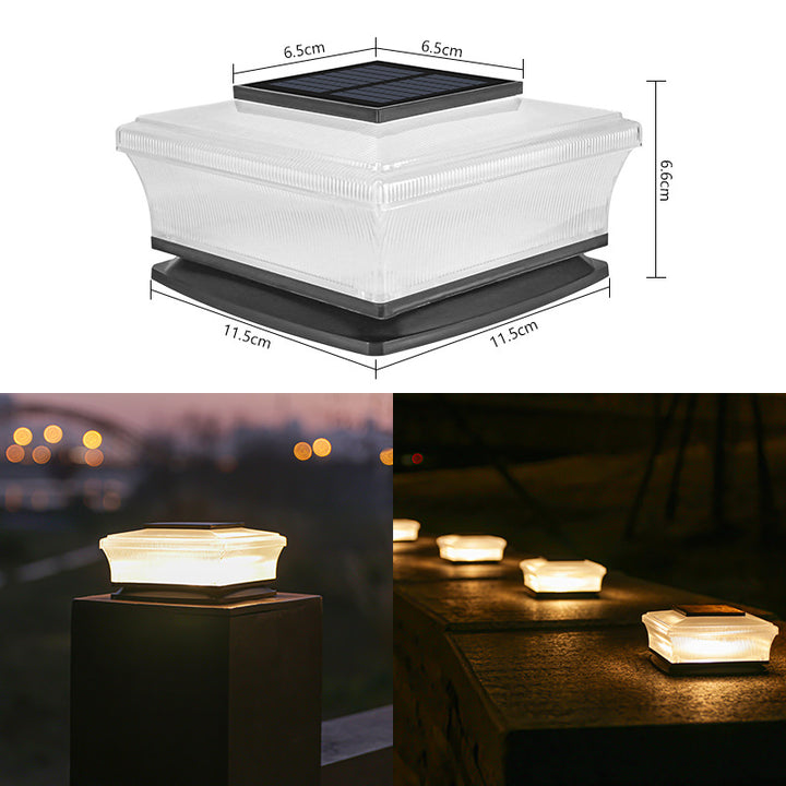 Skanto flache Solar-Deckpfostenkappe mit warmem Umgebungslicht Skanto