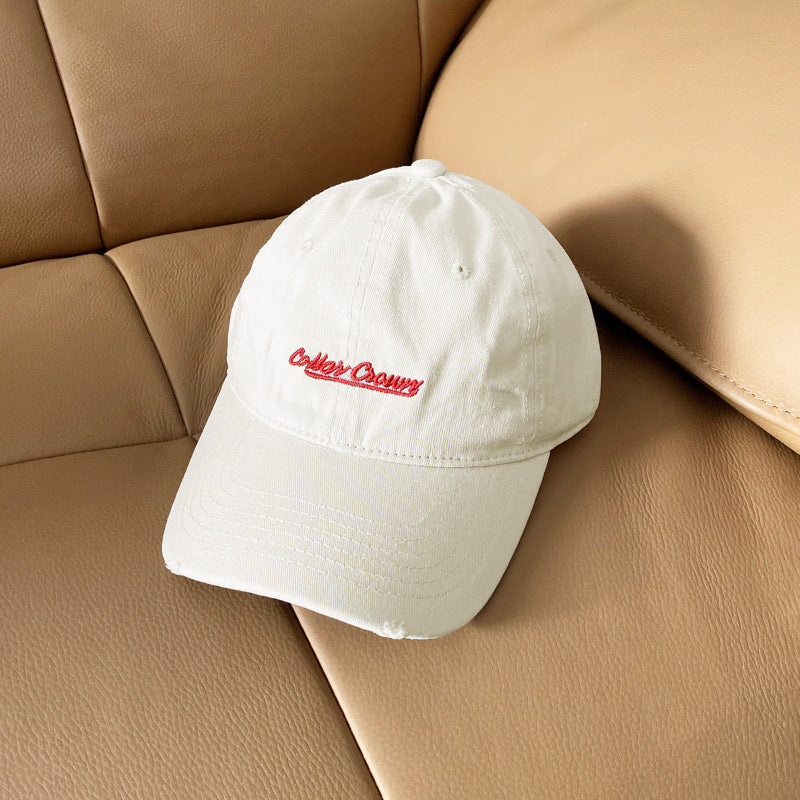 Lässige Distressed-Baumwoll-Baseballkappe für Damen Skanto