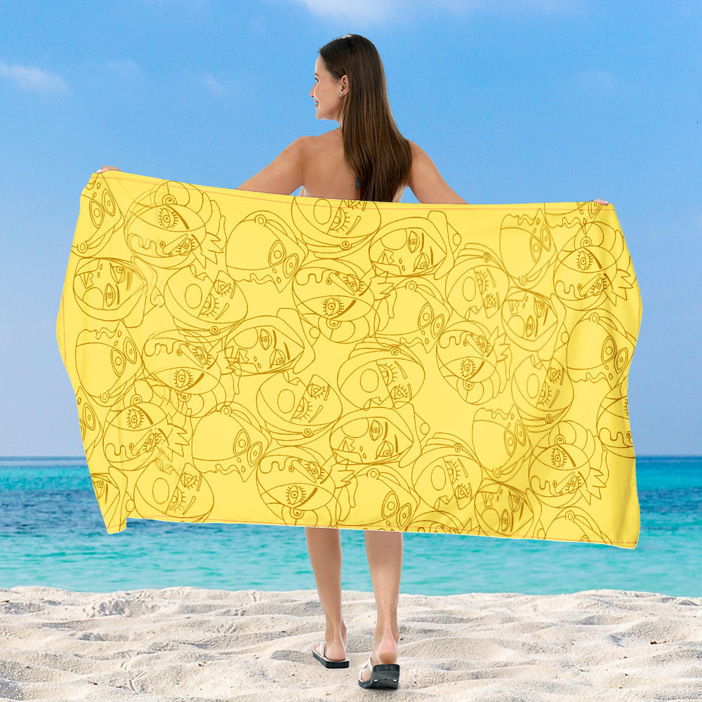 Strandtuch mit hellem Salamander- und Eiscreme-Design Skanto