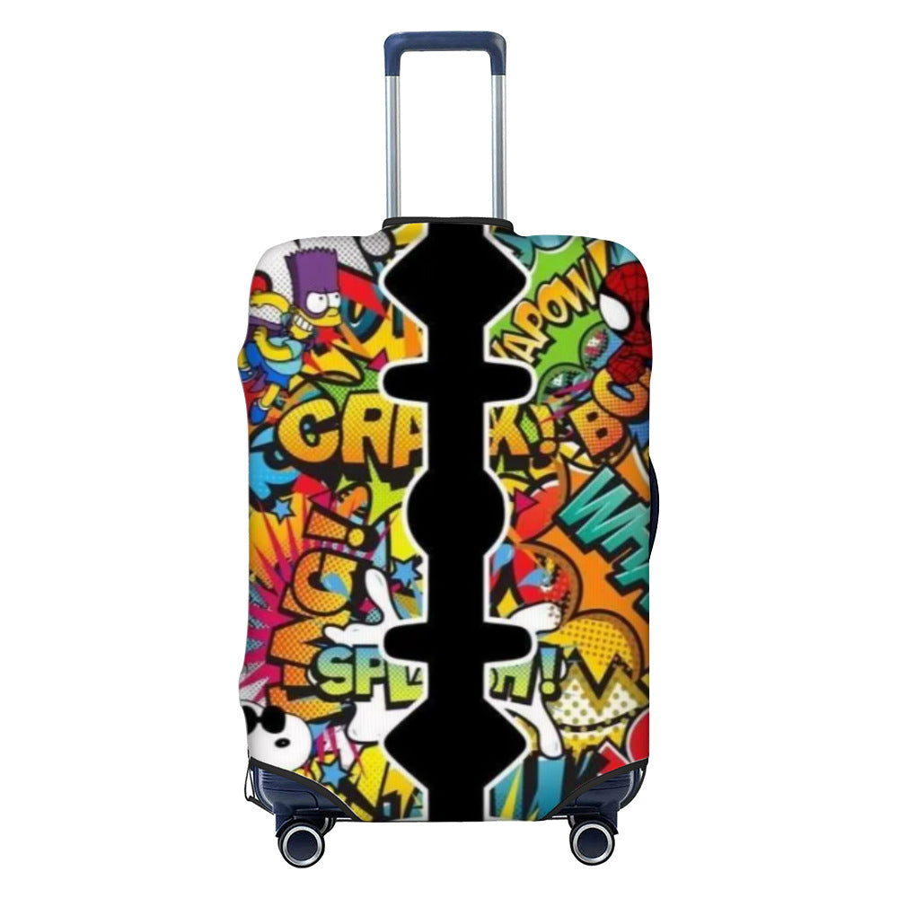 Unisex nicht-elastische Kofferhülle mit geometrischem Muster, Stretch-Polyester-Spandex-Hülle, Reißverschlussöffnung und rutschfester Innenbefestigung für Trolley Skanto